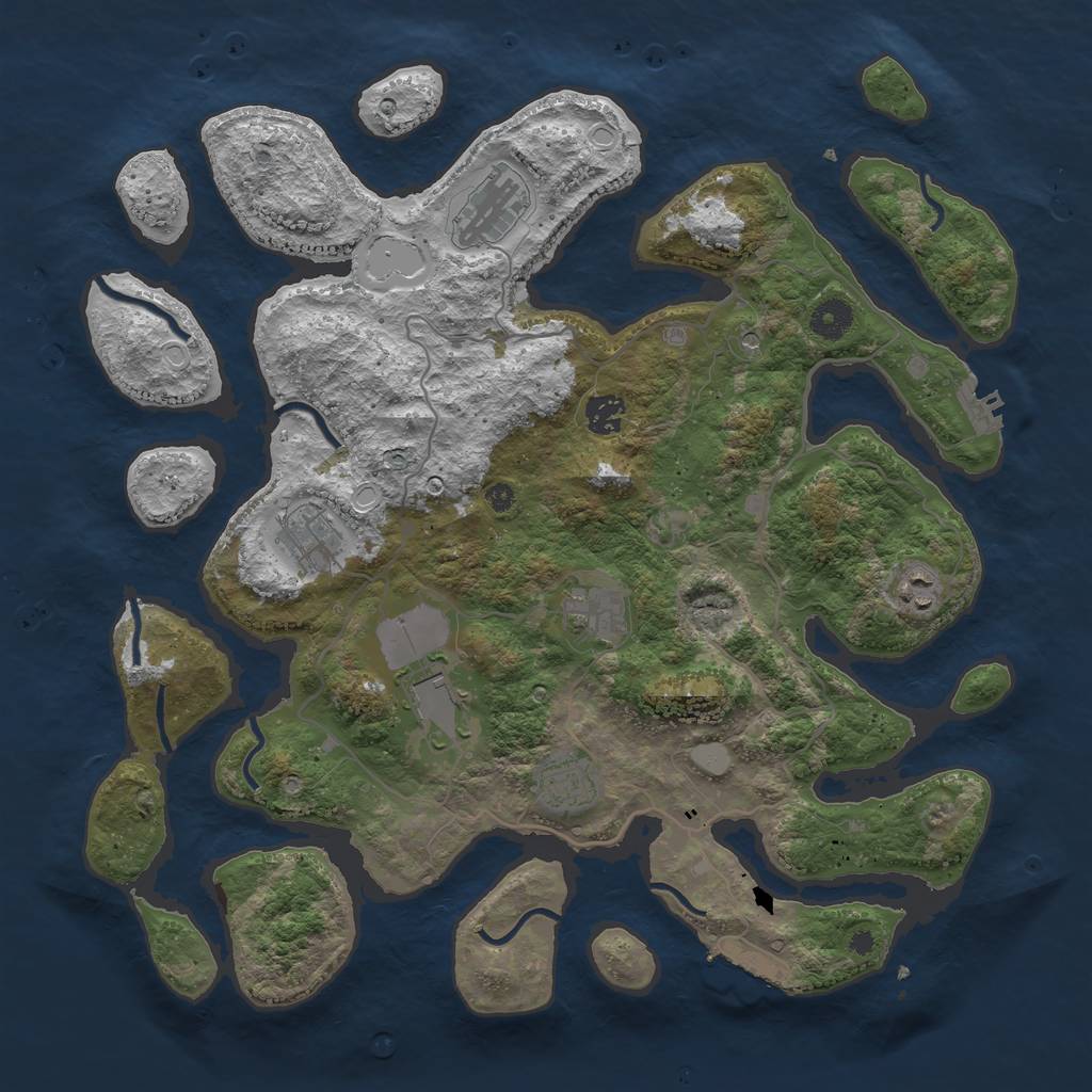 Rust Map: Procedural Map, Size: 4000, Seed: 20001, 15 Monuments