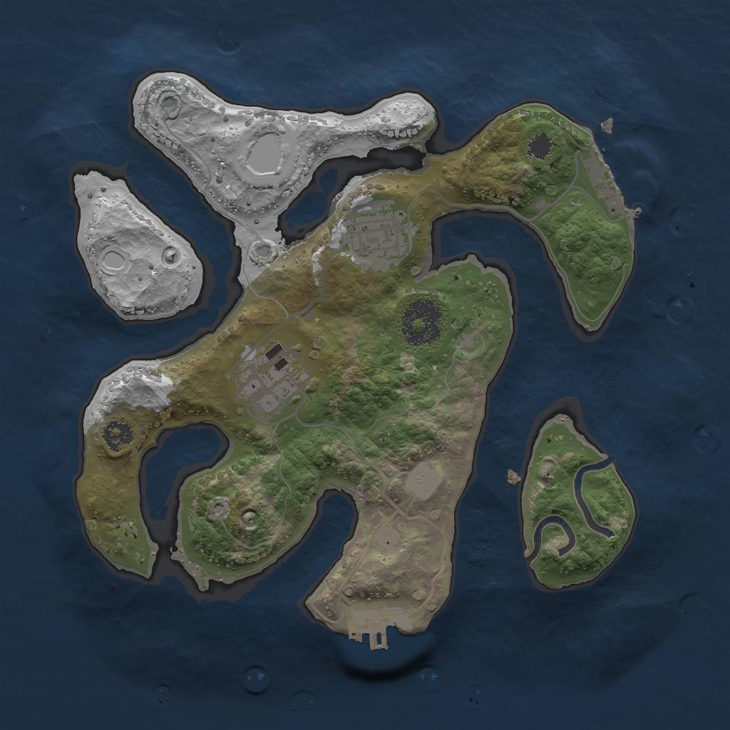 Rust Map: Procedural Map, Size: 2500, Seed: 46856659, 9 Monuments