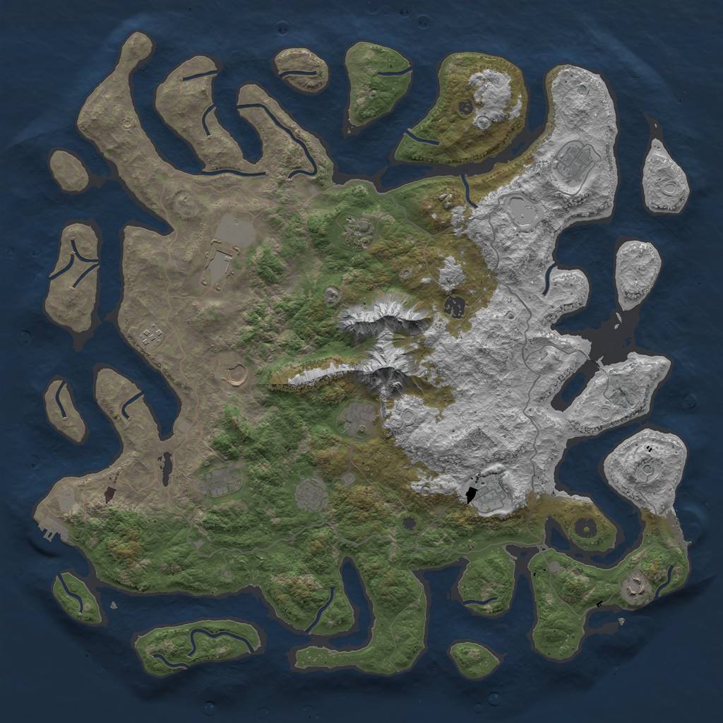 Rust Map: Procedural Map, Size: 5000, Seed: 462859474, 19 Monuments