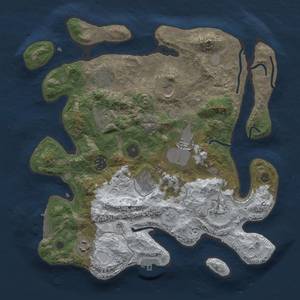 Thumbnail Rust Map: Procedural Map, Size: 3500, Seed: 12311163, 17 Monuments