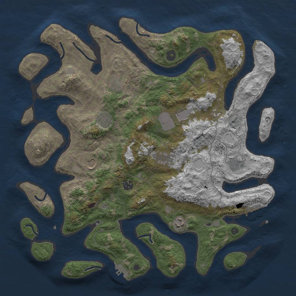 Rust Map: Procedural Map, Size: 4250, Seed: 8034, 17 Monuments