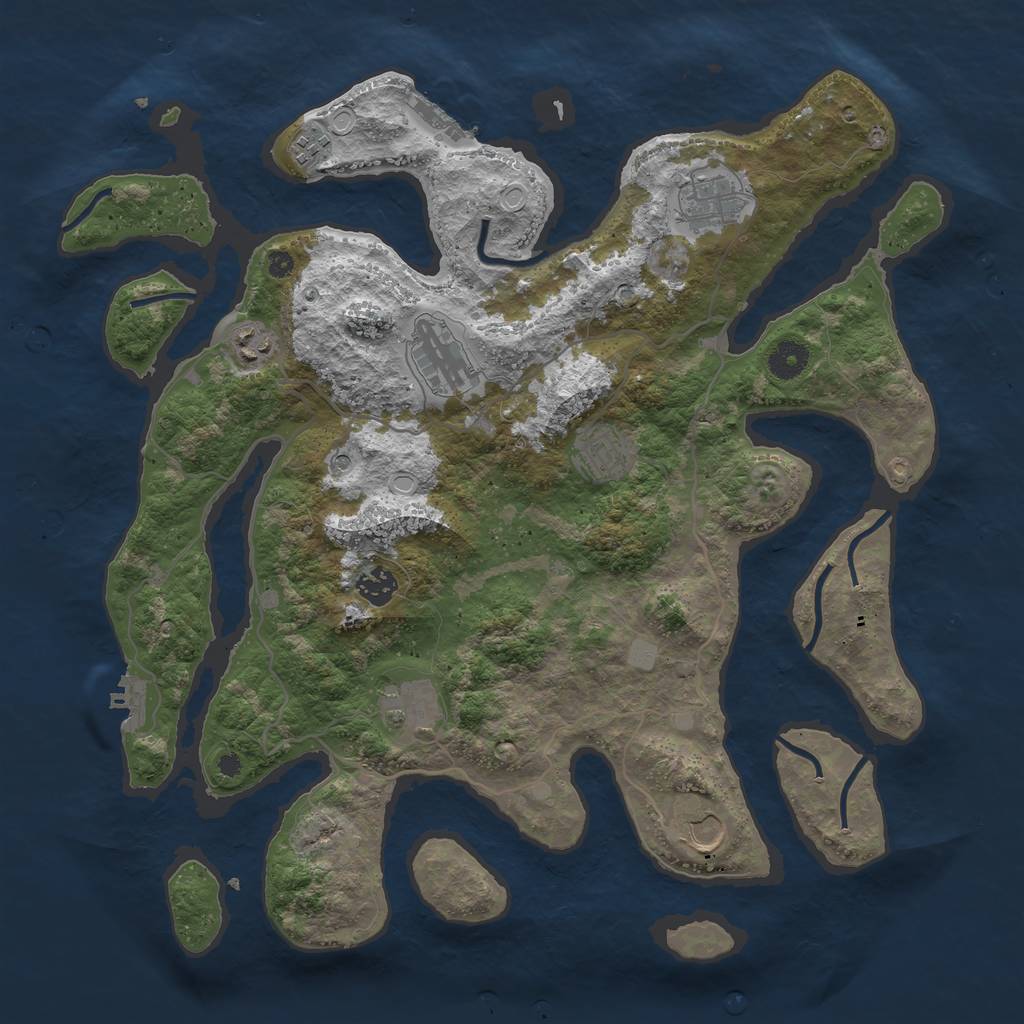 Rust Map: Procedural Map, Size: 4000, Seed: 1130821, 16 Monuments