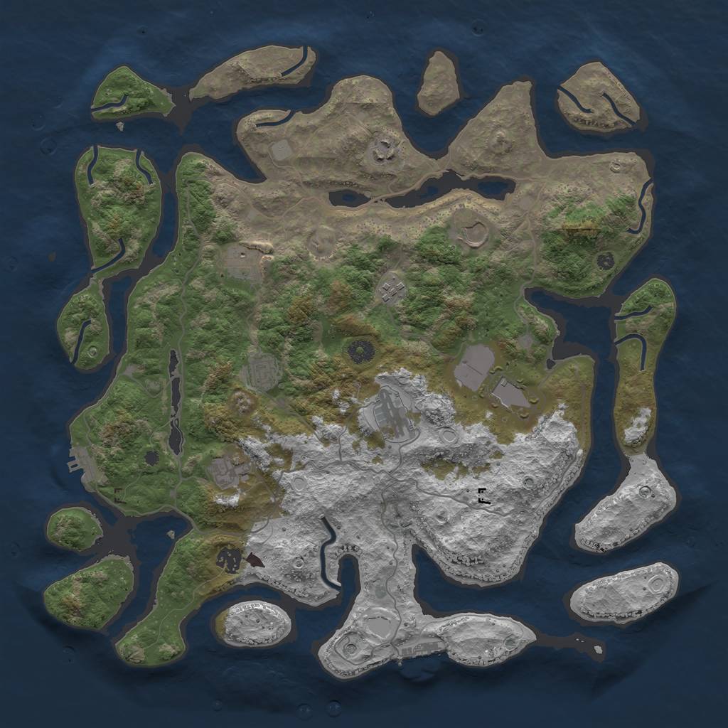 Rust Map: Procedural Map, Size: 4300, Seed: 15612511, 17 Monuments