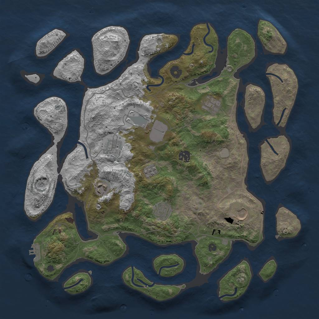 Rust Map: Procedural Map, Size: 4000, Seed: 2075057118, 15 Monuments