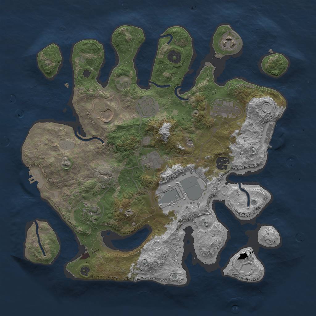 Rust Map: Procedural Map, Size: 3500, Seed: 1666261476, 16 Monuments