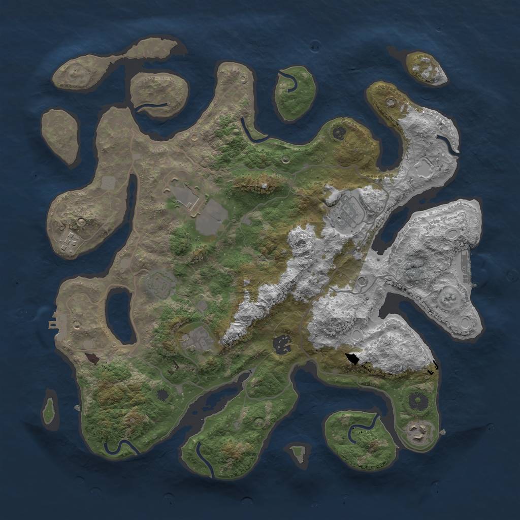 Rust Map: Procedural Map, Size: 4000, Seed: 145112, 15 Monuments
