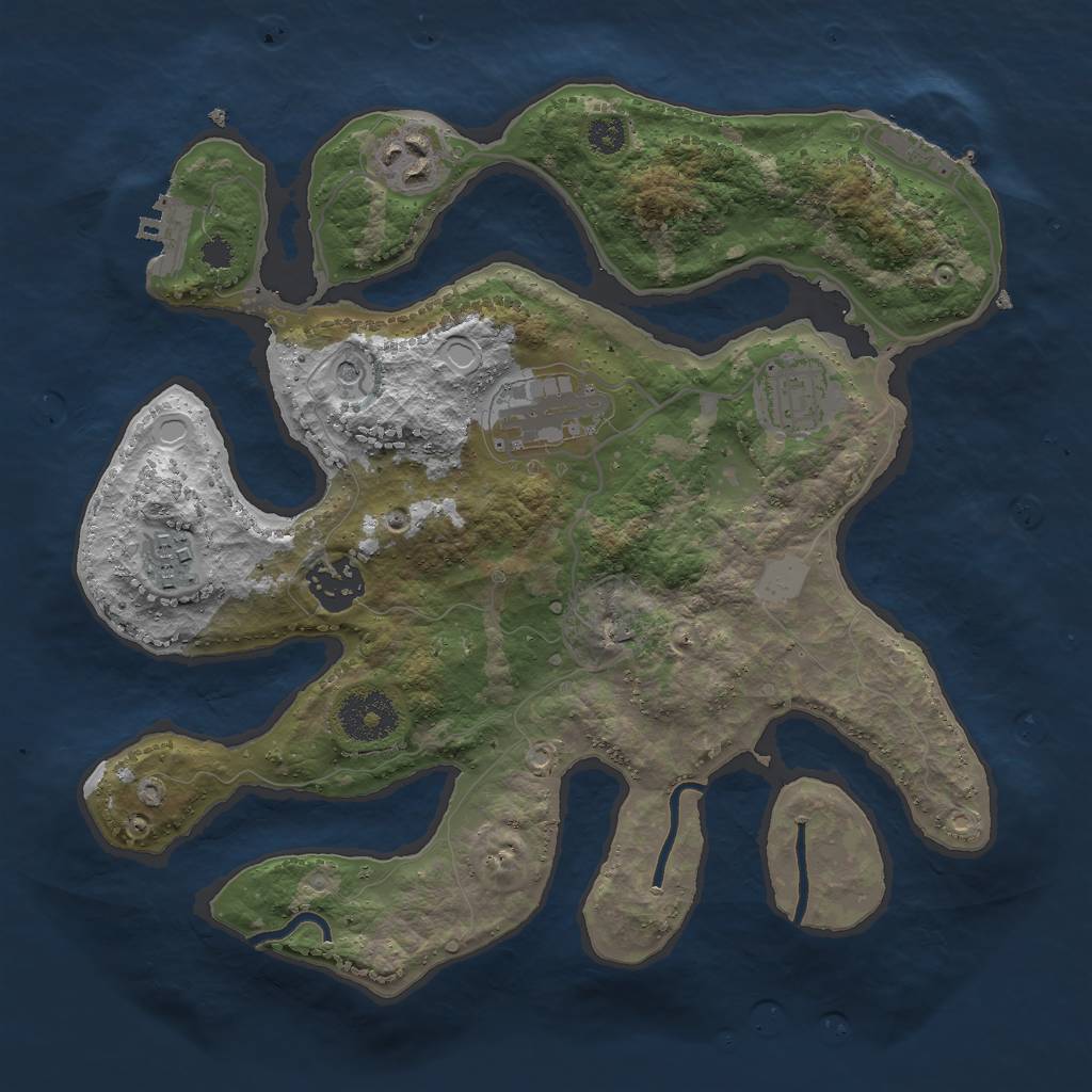 Rust Map: Procedural Map, Size: 3000, Seed: 501, 13 Monuments