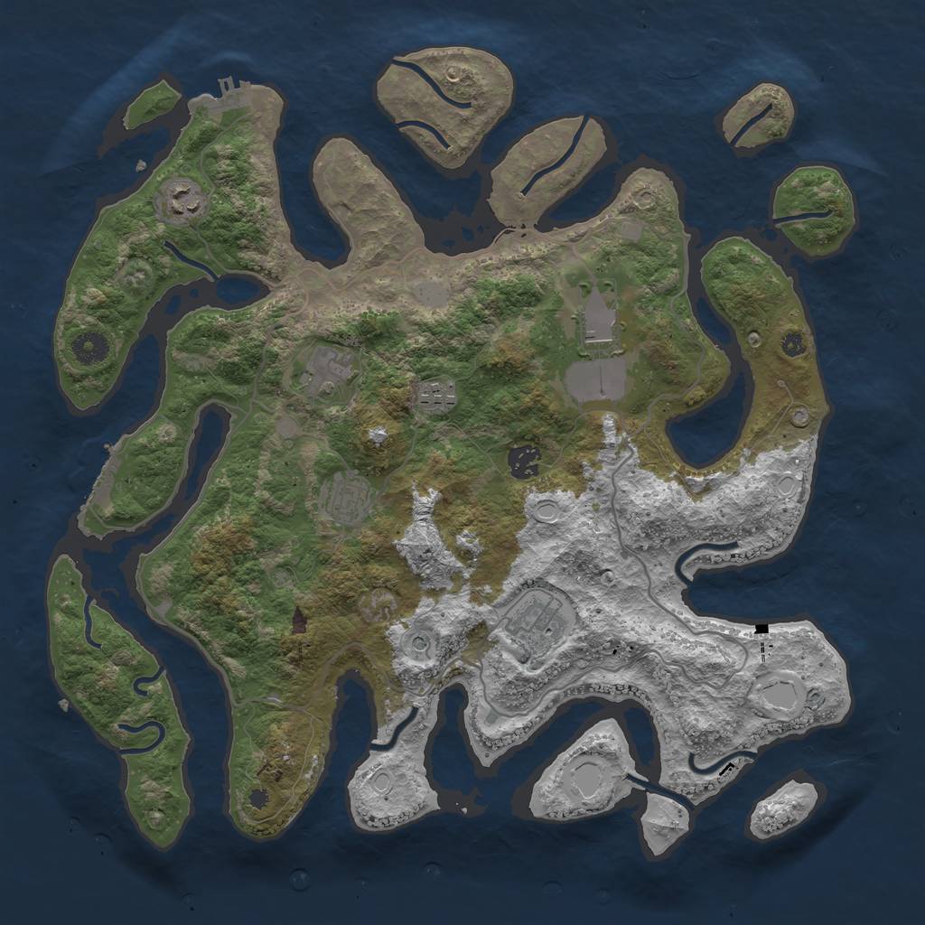 Rust Map: Procedural Map, Size: 4000, Seed: 109022598, 15 Monuments