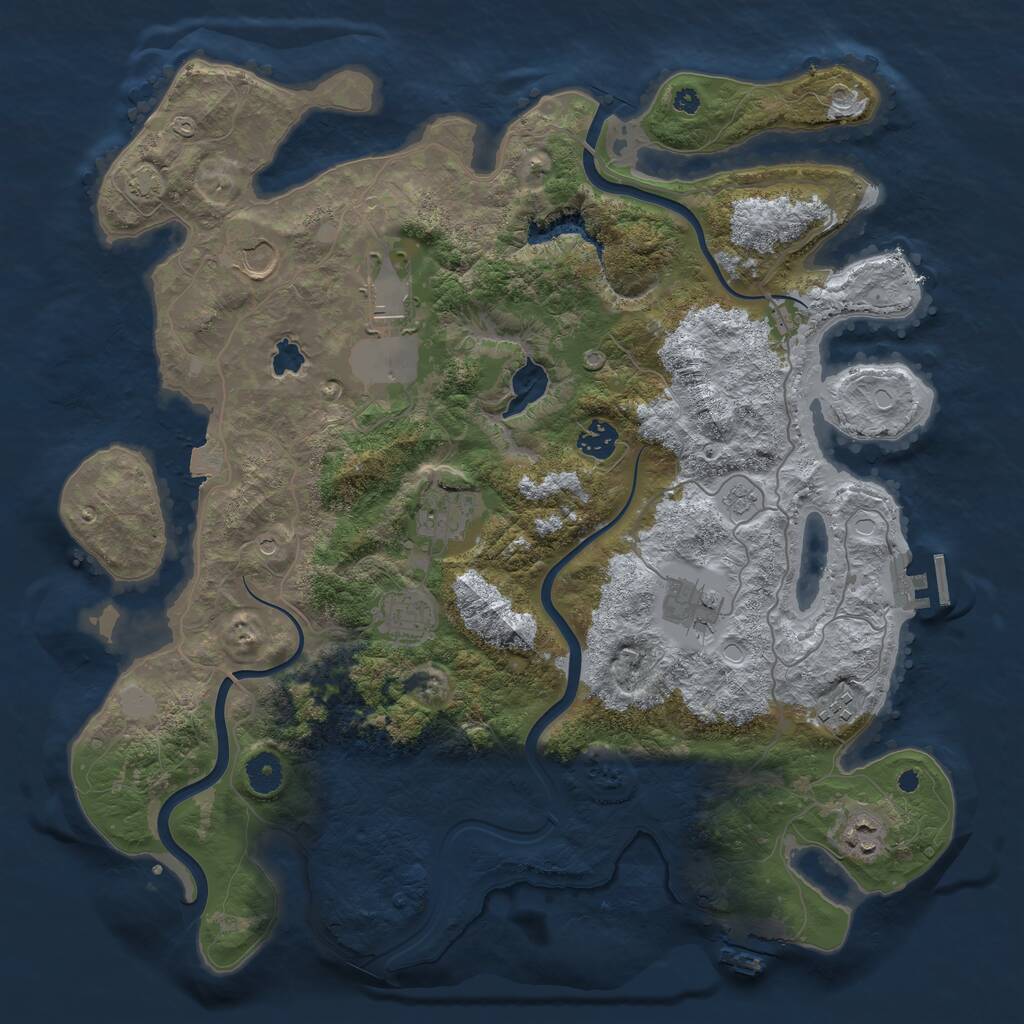 Rust Map: Procedural Map, Size: 4000, Seed: 167350, 14 Monuments