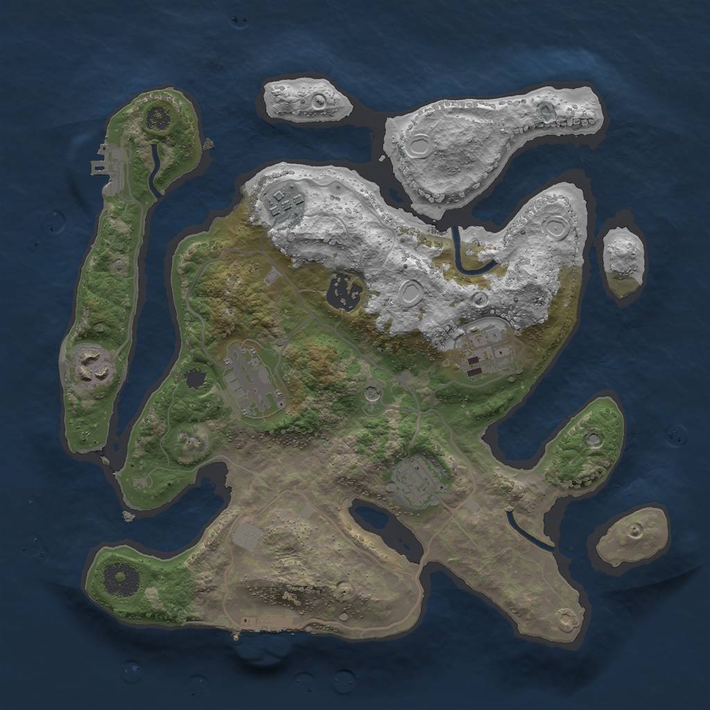 Rust Map: Procedural Map, Size: 3000, Seed: 872591692, 14 Monuments