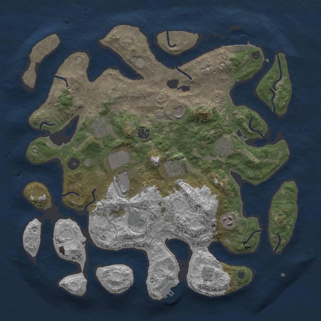 Rust Map: Procedural Map, Size: 4000, Seed: 81513, 17 Monuments