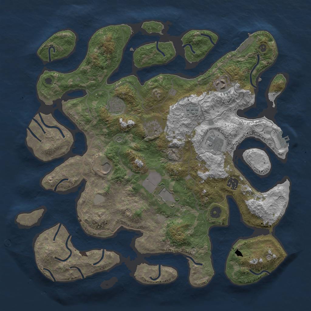 Rust Map: Procedural Map, Size: 4050, Seed: 1337, 16 Monuments