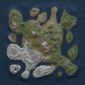 Thumbnail Rust Map: Procedural Map, Size: 3500, Seed: 43934156, 16 Monuments