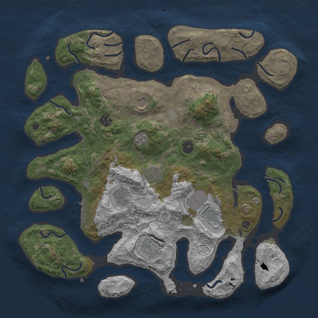 Rust Map: Procedural Map, Size: 4000, Seed: 106219, 14 Monuments