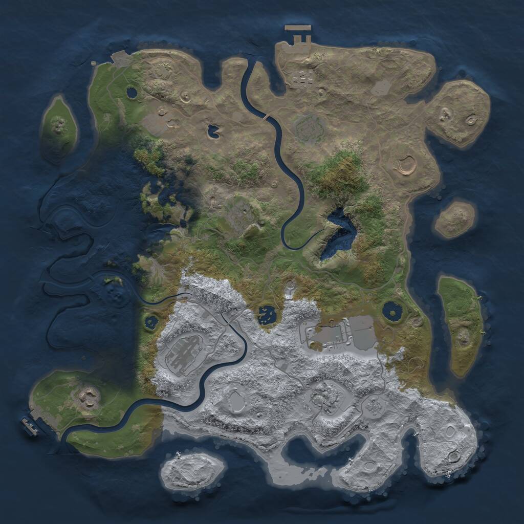 Rust Map: Procedural Map, Size: 4000, Seed: 106219, 16 Monuments