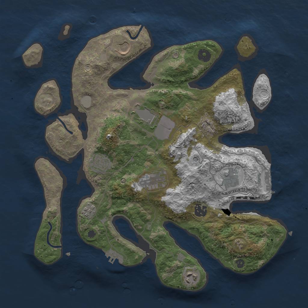 Rust Map: Procedural Map, Size: 3550, Seed: 245577, 16 Monuments