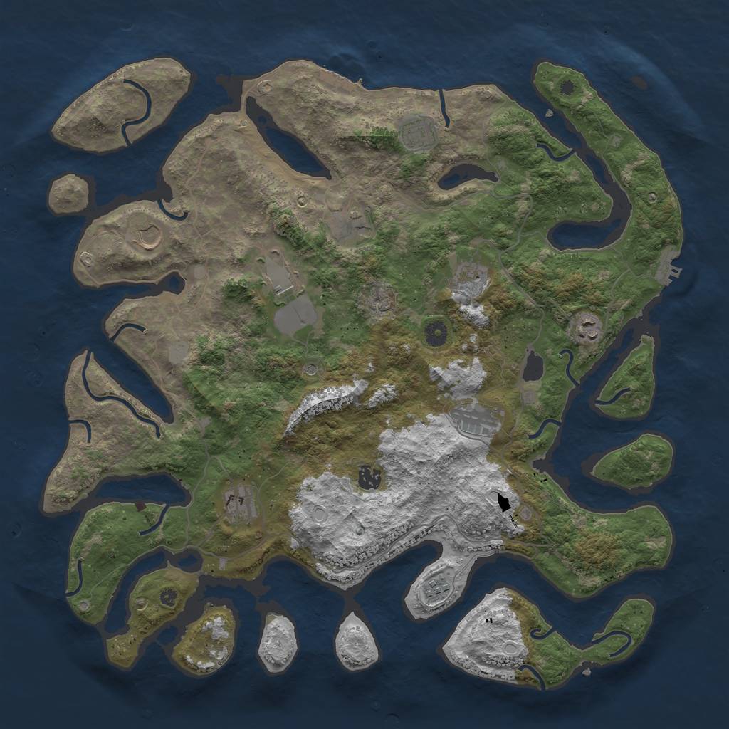 Rust Map: Procedural Map, Size: 4500, Seed: 5792361, 18 Monuments