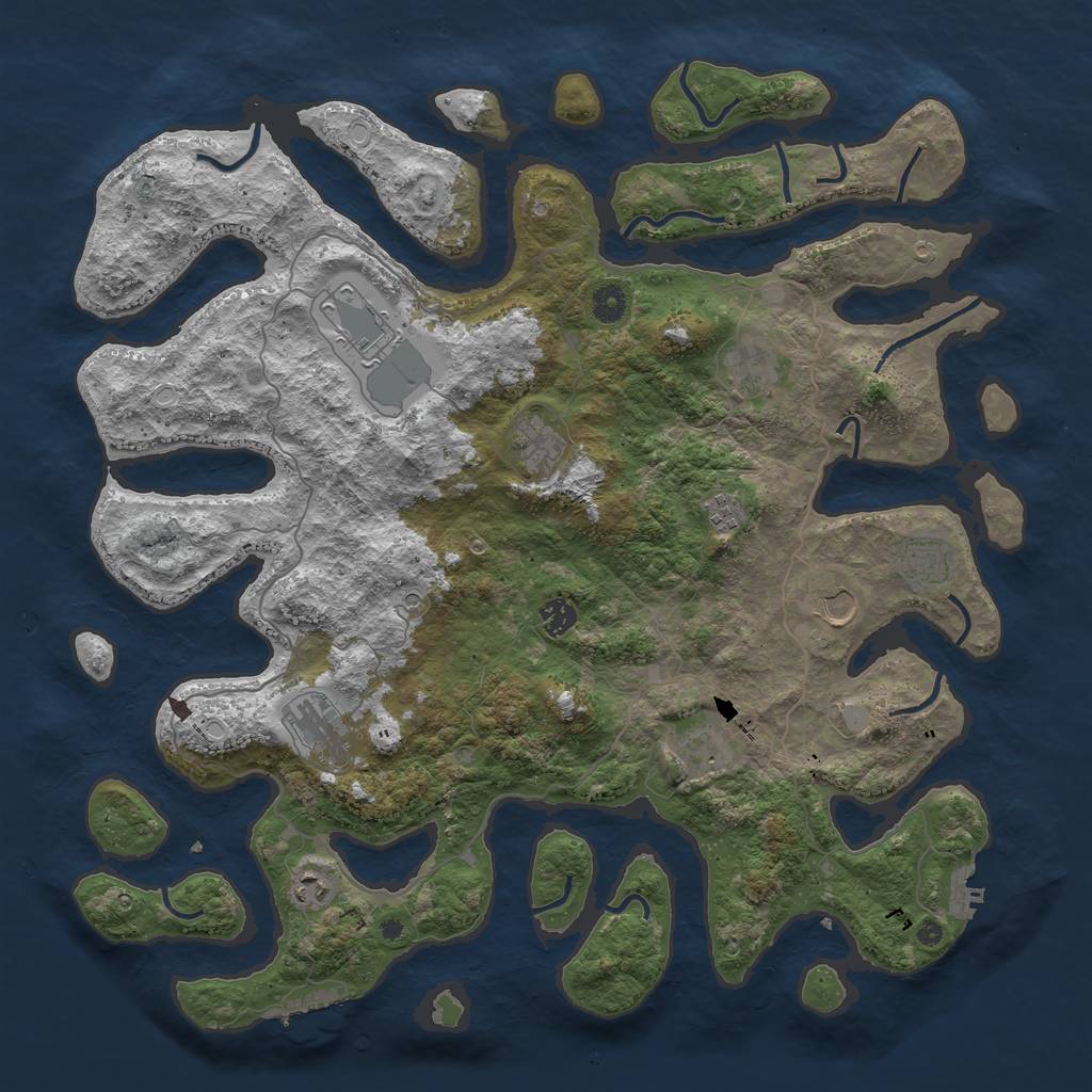 Rust Map: Procedural Map, Size: 4500, Seed: 4849846, 18 Monuments