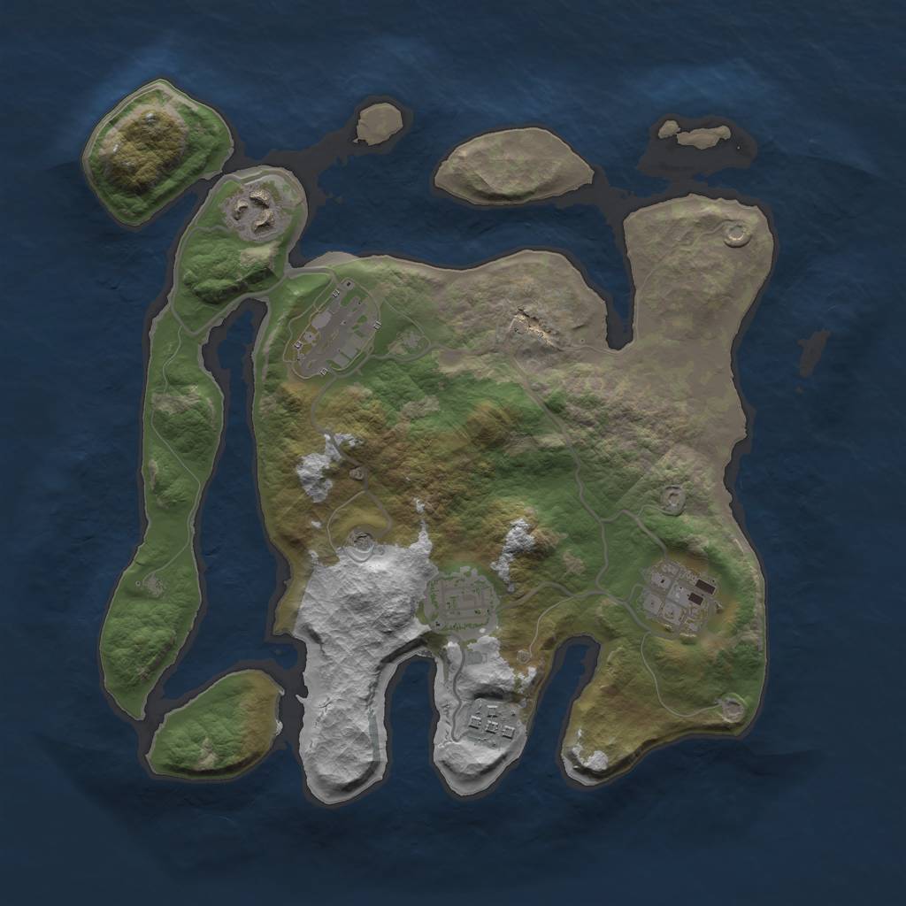 Rust Map: Barren, Size: 2900, Seed: 37136, 8 Monuments