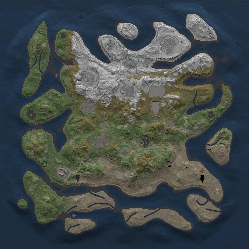 Rust Map: Procedural Map, Size: 4000, Seed: 1251, 15 Monuments