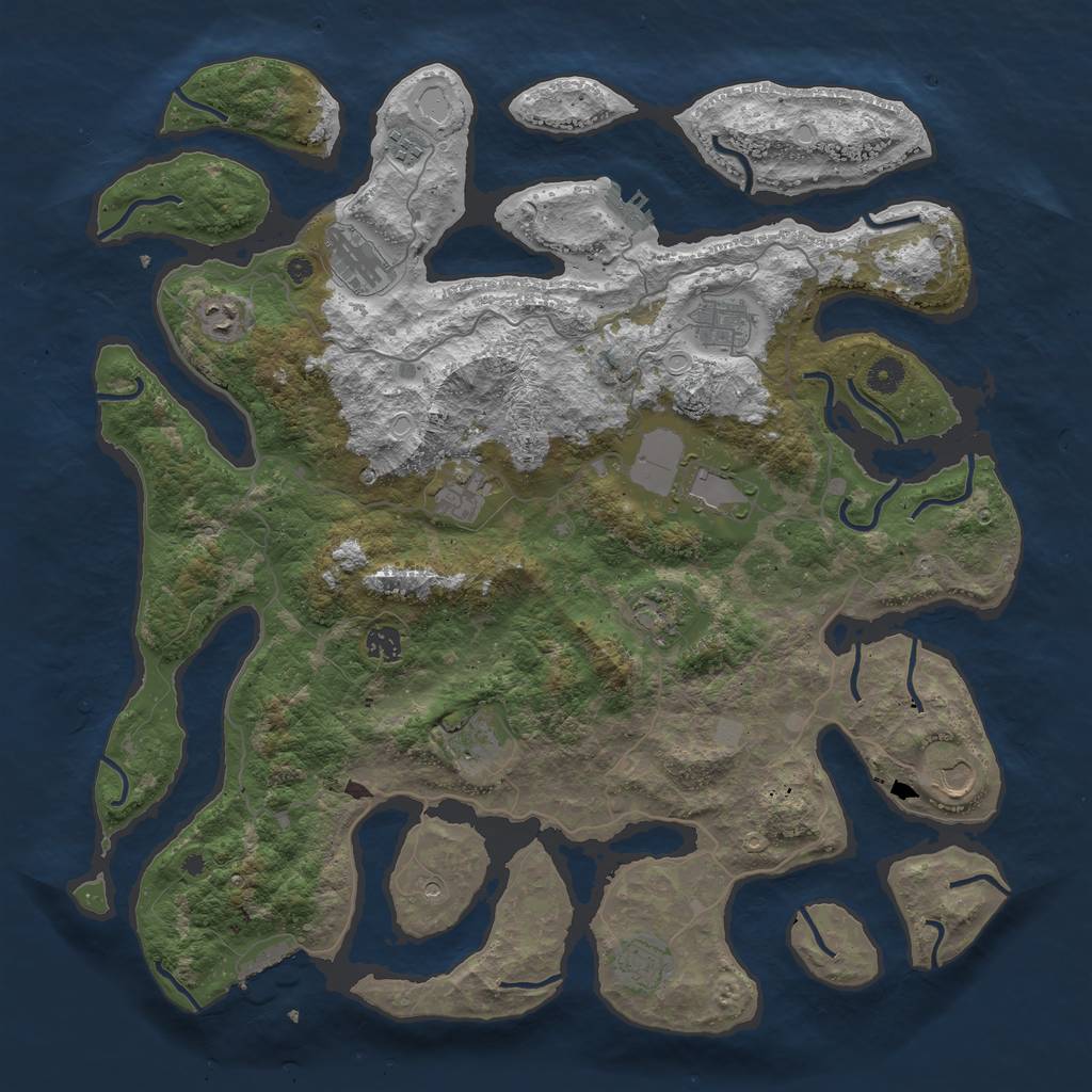 Rust Map: Procedural Map, Size: 4500, Seed: 3169022, 19 Monuments