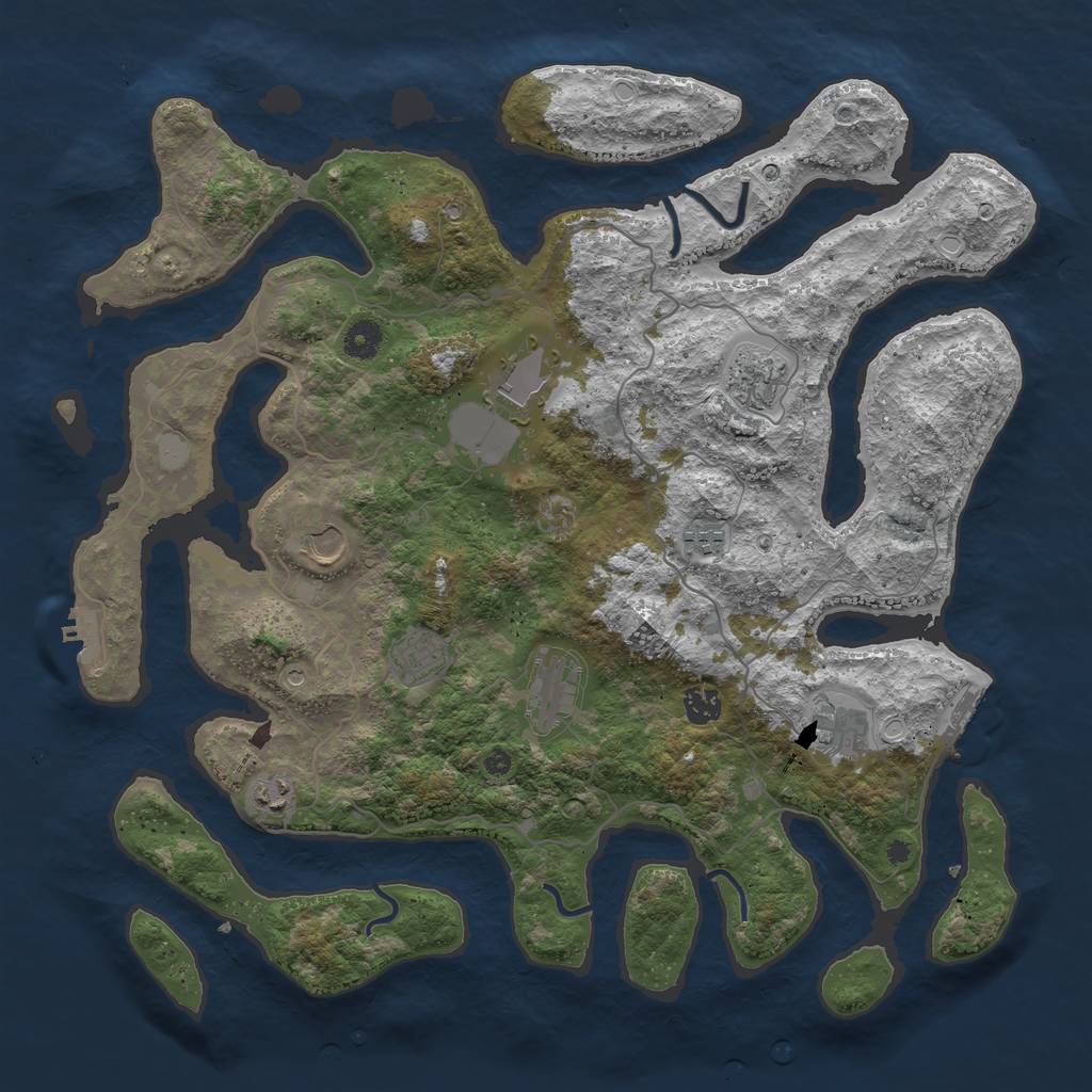 Rust Map: Procedural Map, Size: 4250, Seed: 9582, 17 Monuments
