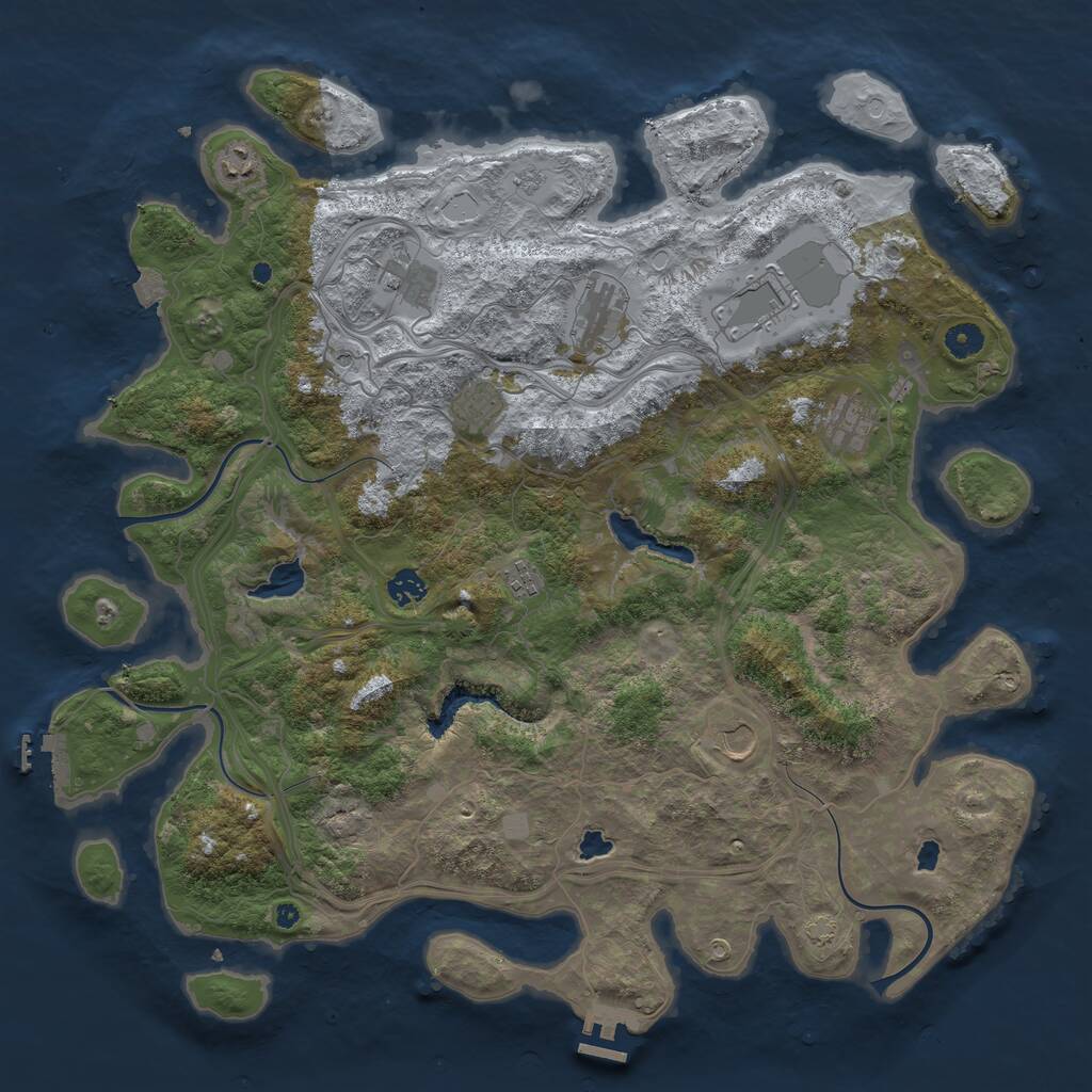 Rust Map: Procedural Map, Size: 4500, Seed: 2759249, 15 Monuments