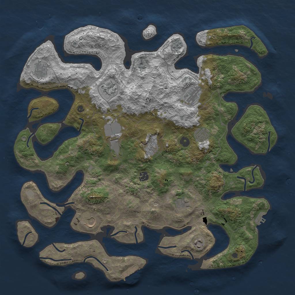 Rust Map: Procedural Map, Size: 4500, Seed: 3350274, 19 Monuments