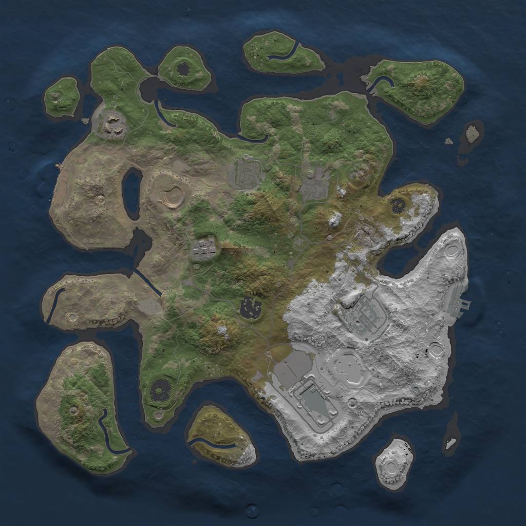 Rust Map: Procedural Map, Size: 3550, Seed: 78141, 15 Monuments