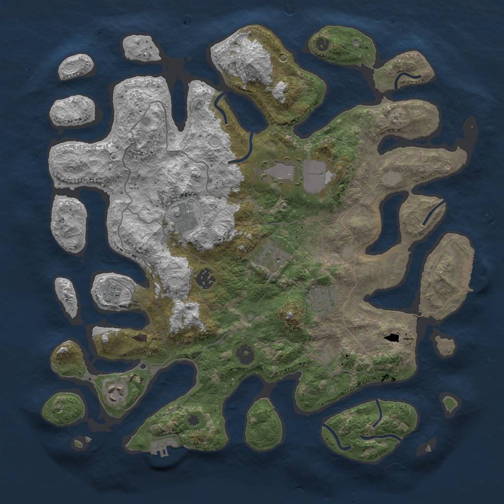 Rust Map: Procedural Map, Size: 4000, Seed: 510987, 15 Monuments