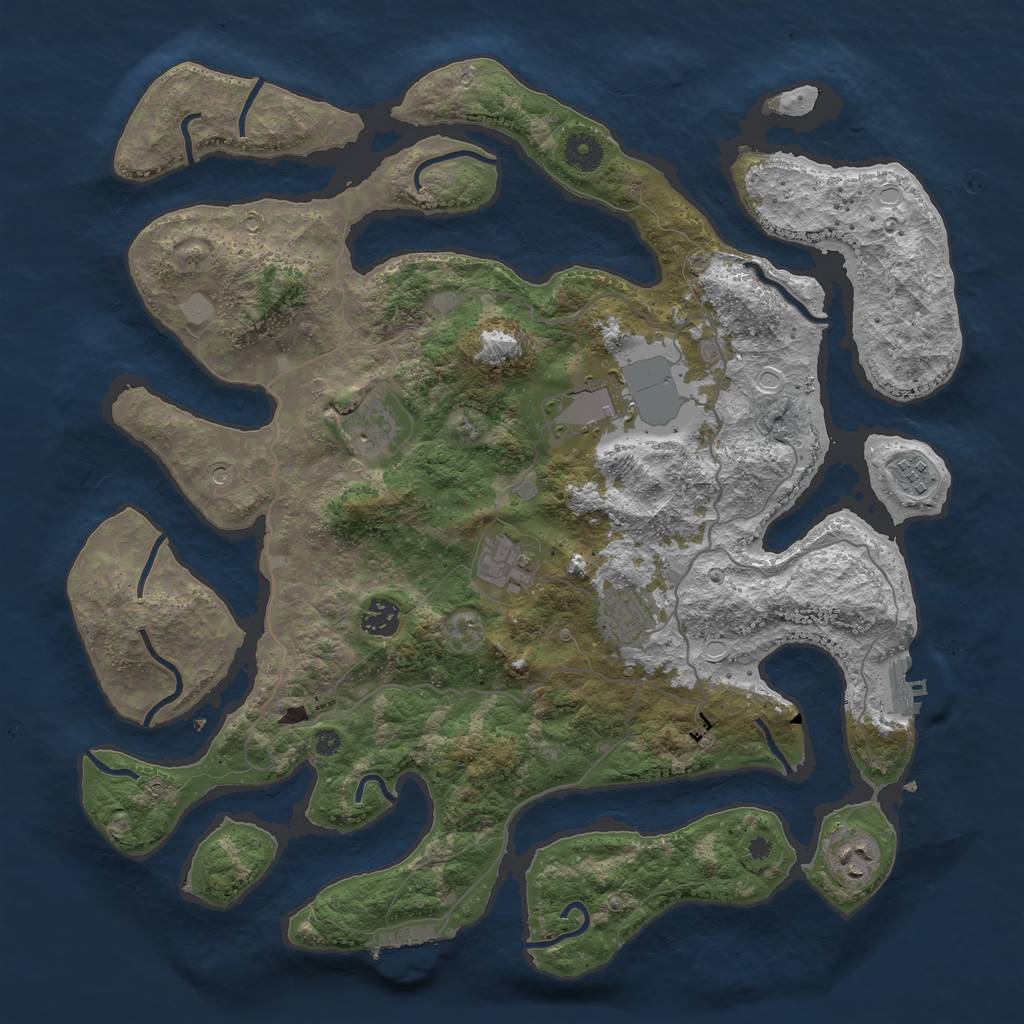 Rust Map: Procedural Map, Size: 4000, Seed: 794498, 15 Monuments
