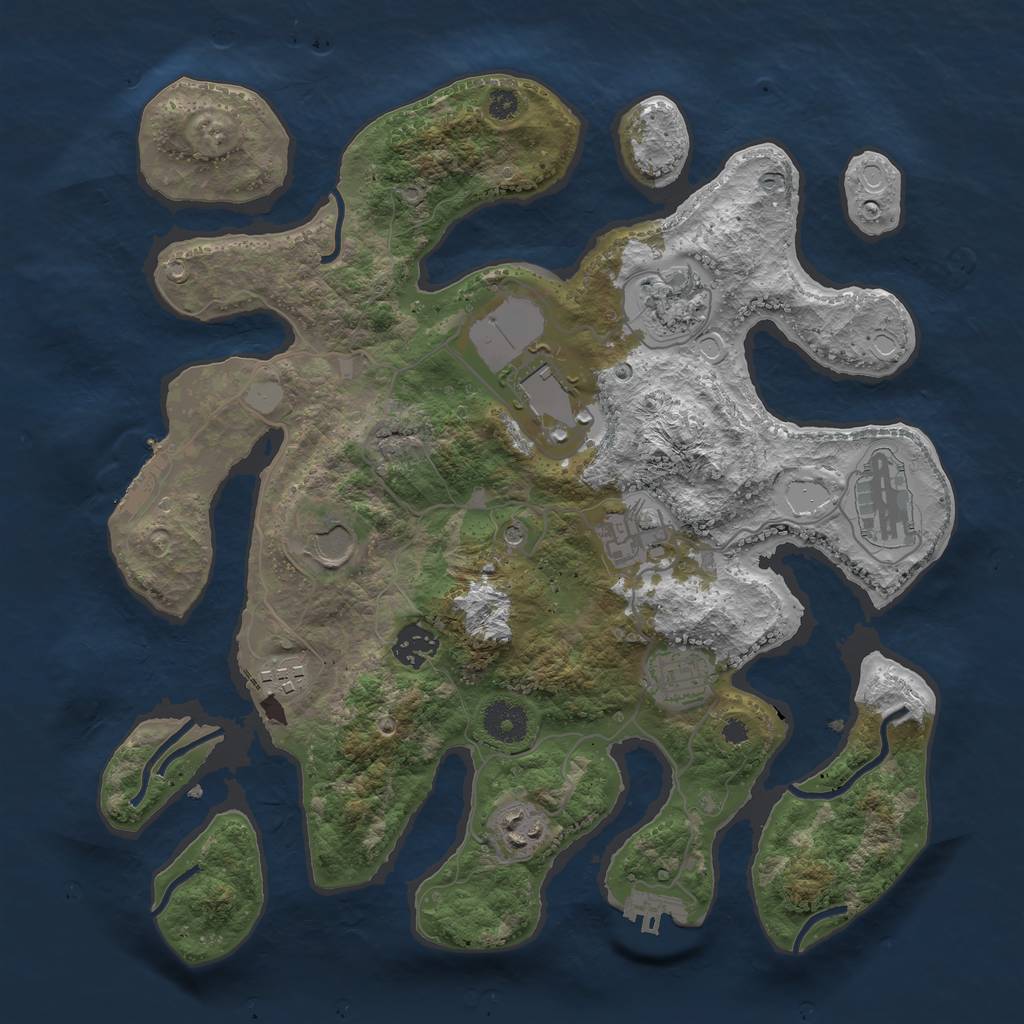 Rust Map: Procedural Map, Size: 3550, Seed: 234938, 17 Monuments