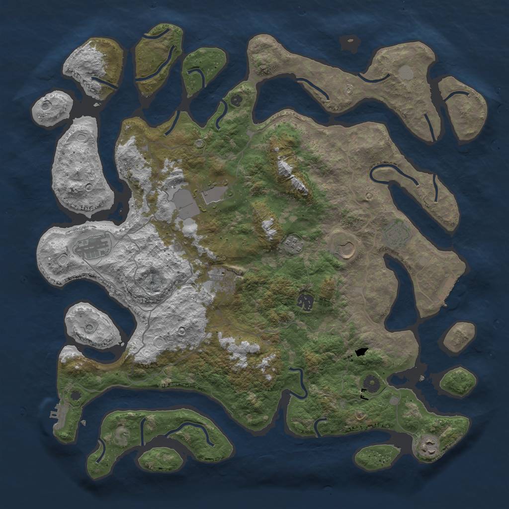 Rust Map: Procedural Map, Size: 4500, Seed: 6222622, 16 Monuments