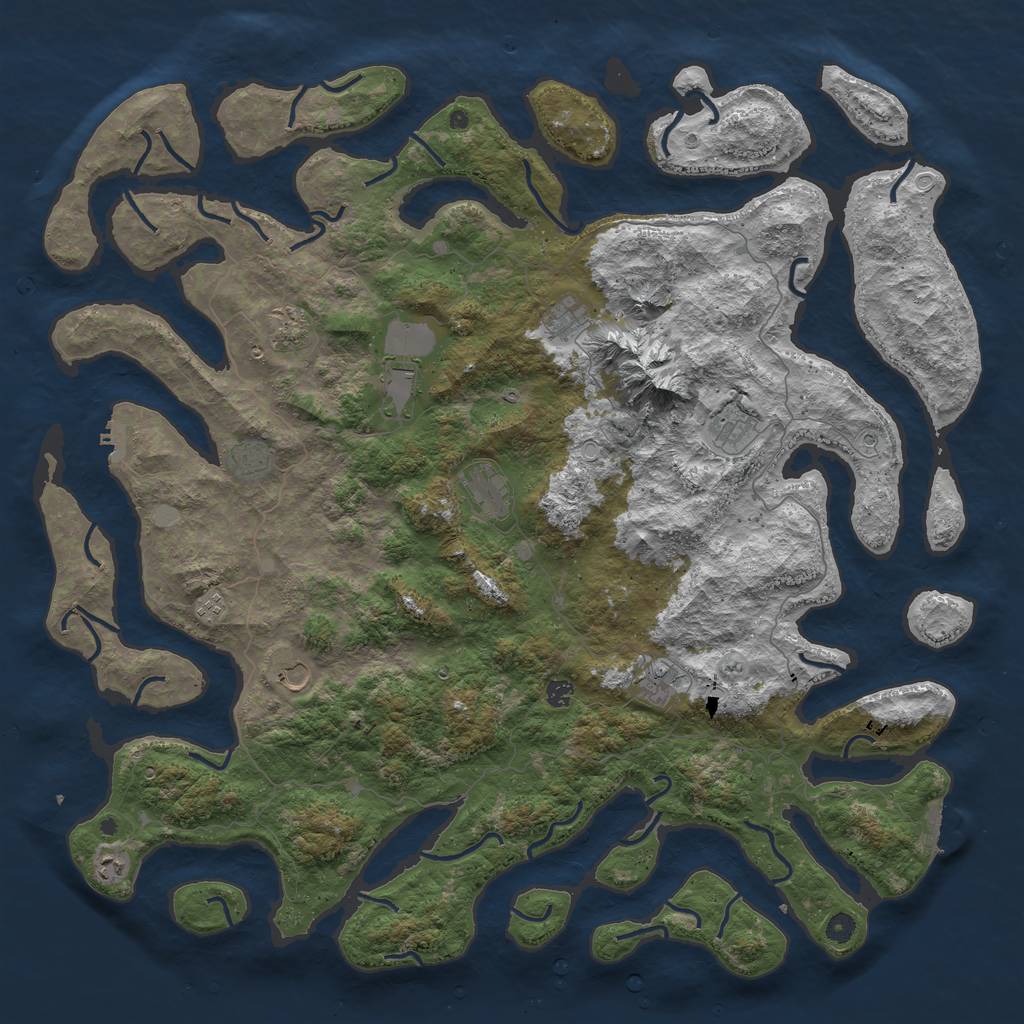 Rust Map: Procedural Map, Size: 5500, Seed: 2154, 19 Monuments
