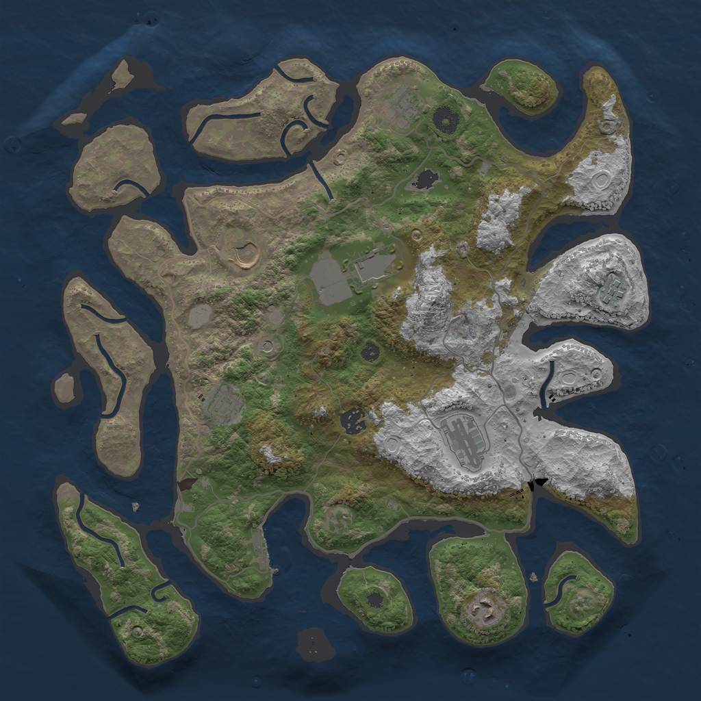 Rust Map: Procedural Map, Size: 4000, Seed: 456, 15 Monuments