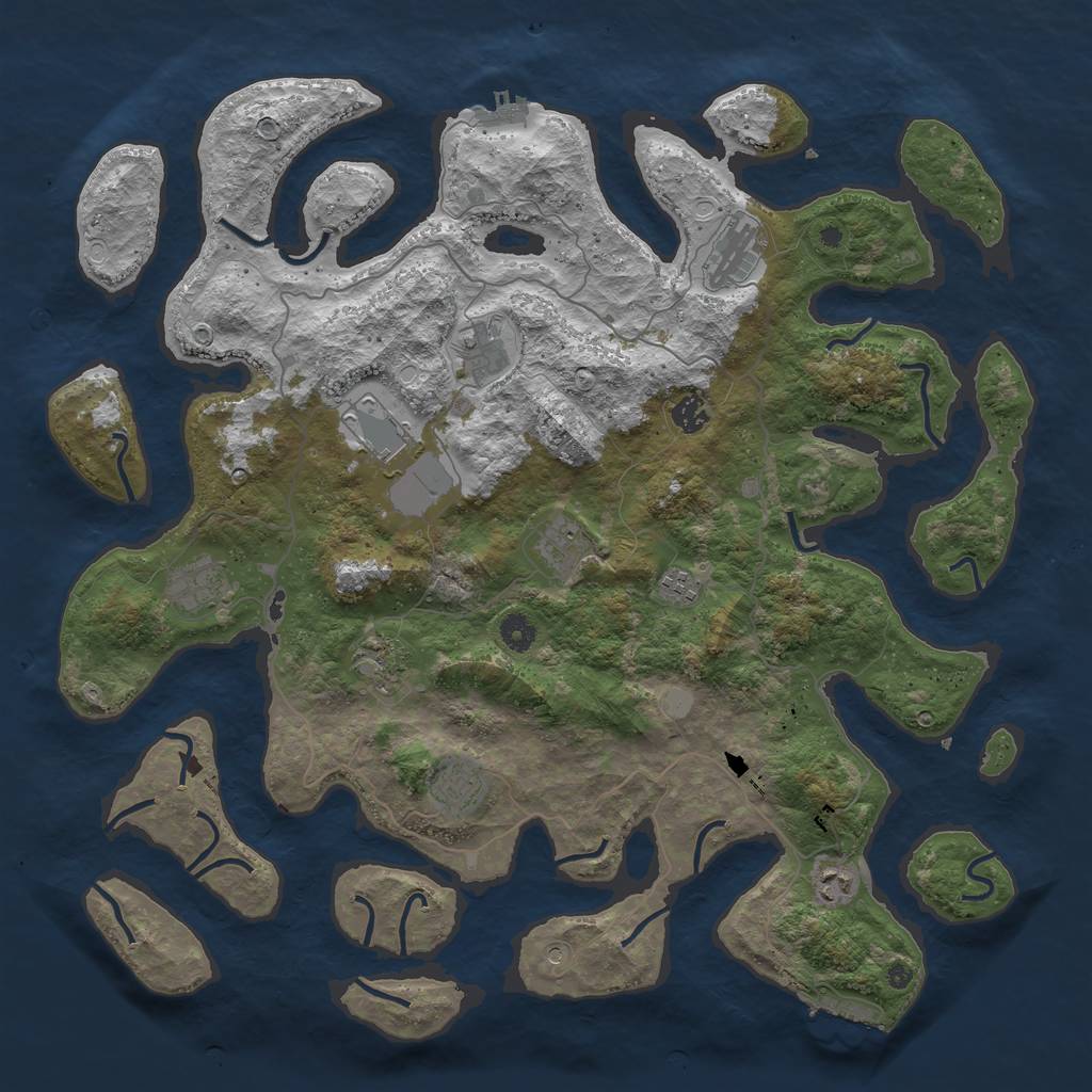 Rust Map: Procedural Map, Size: 4500, Seed: 1895512, 18 Monuments