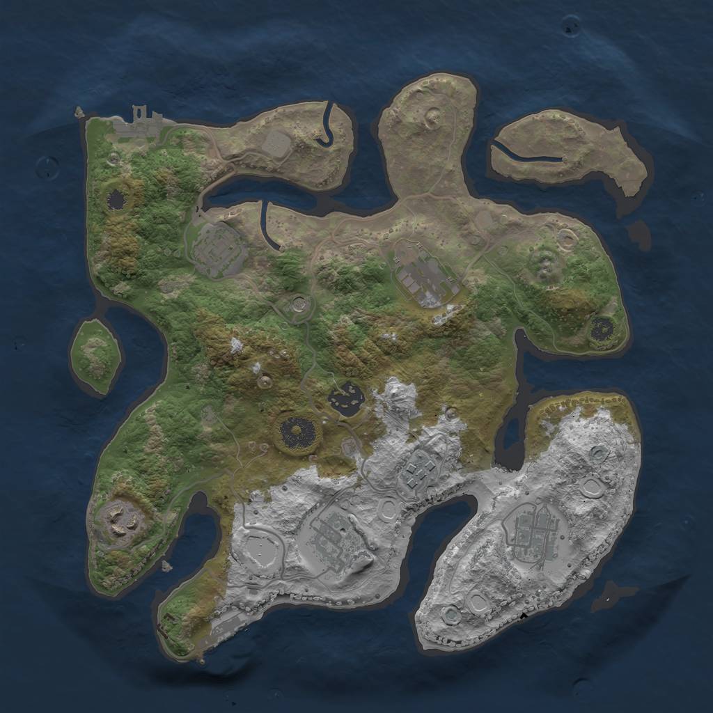 Rust Map: Procedural Map, Size: 3154, Seed: 1818849936, 15 Monuments