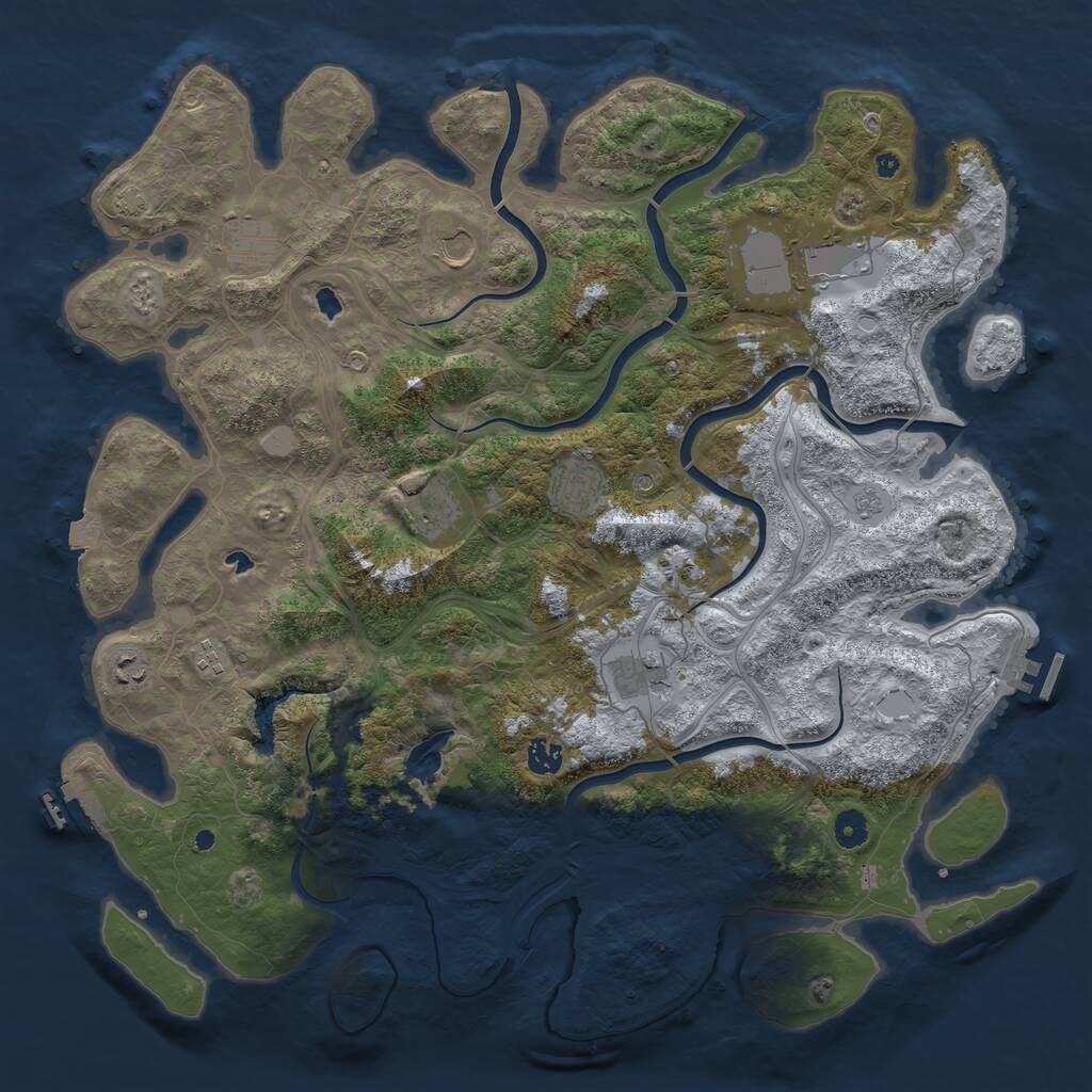 Rust Map: Procedural Map, Size: 4500, Seed: 1234256, 15 Monuments