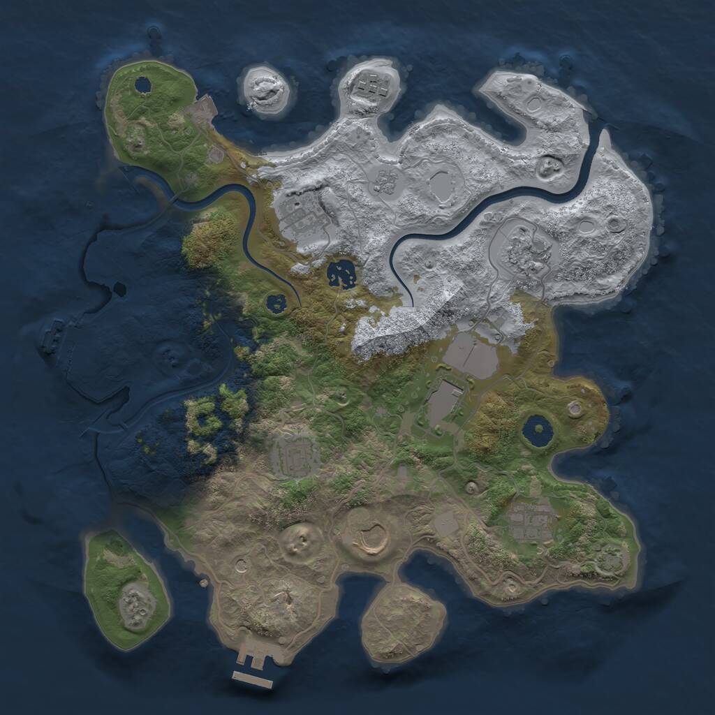 Rust Map: Procedural Map, Size: 3550, Seed: 47467, 14 Monuments