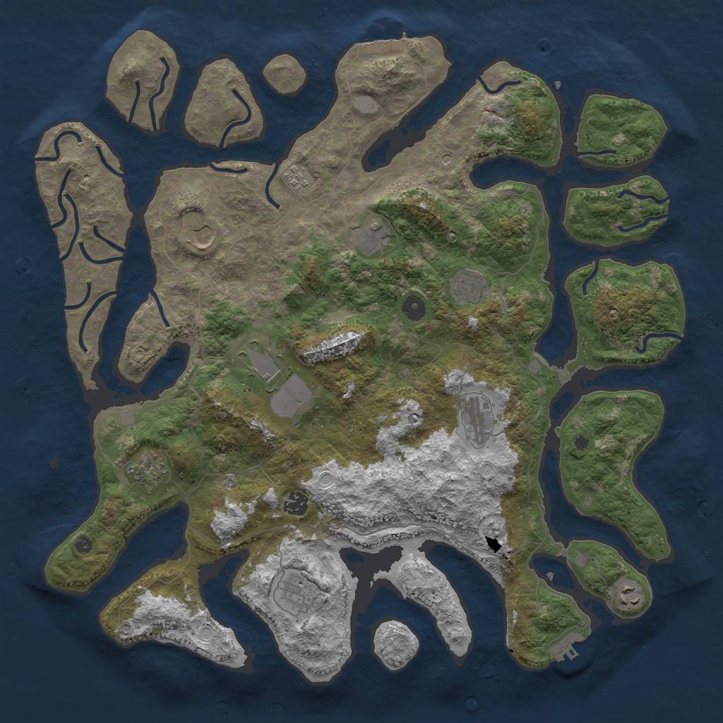 Rust Map: Procedural Map, Size: 4500, Seed: 5560698, 18 Monuments