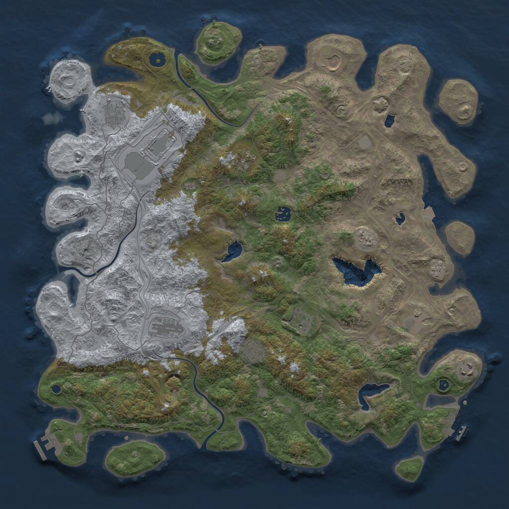 Rust Map: Procedural Map, Size: 4800, Seed: 680633390, 17 Monuments