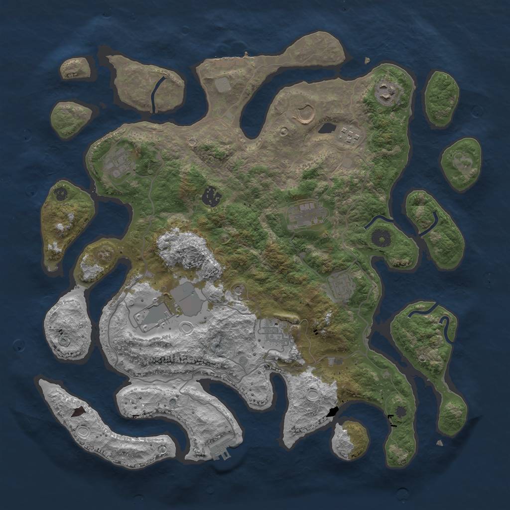 Rust Map: Procedural Map, Size: 4000, Seed: 13831, 17 Monuments