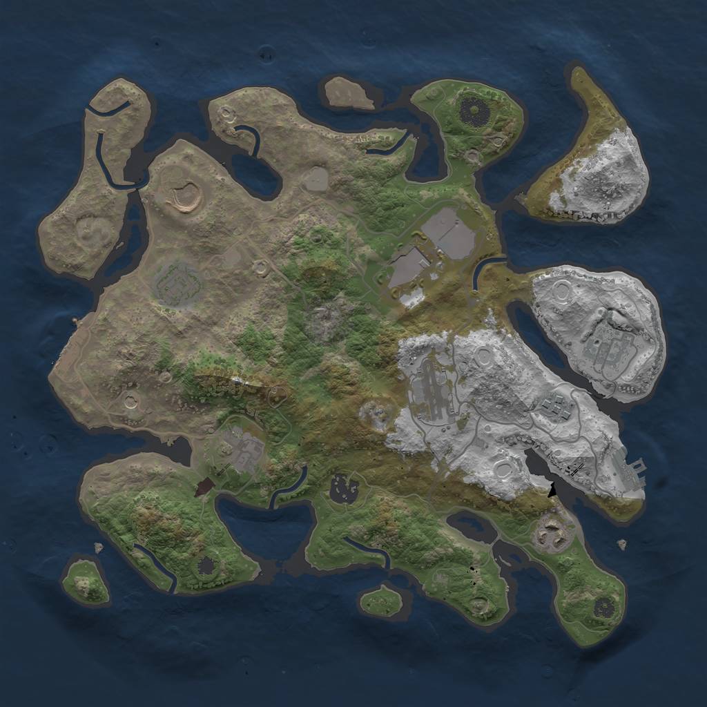 Rust Map: Procedural Map, Size: 3500, Seed: 822009769, 17 Monuments