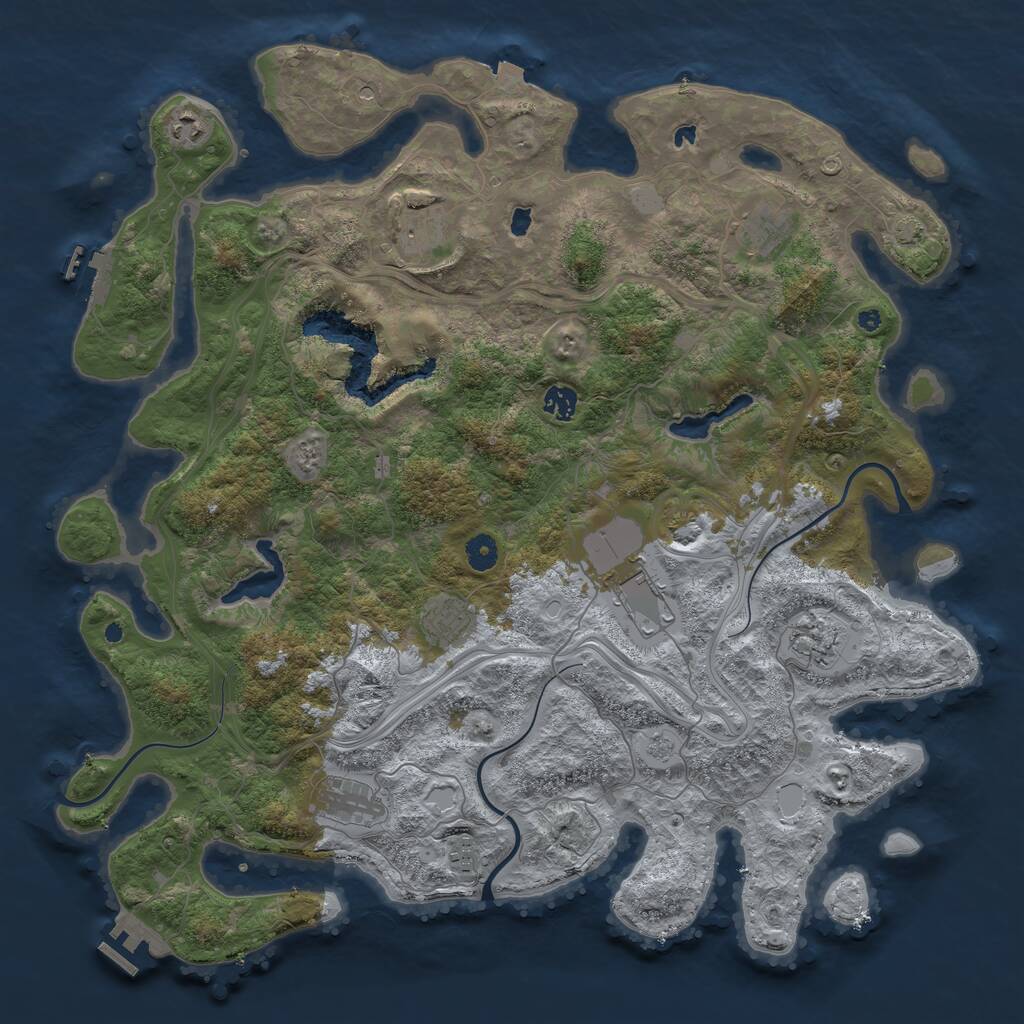 Rust Map: Procedural Map, Size: 4500, Seed: 5719310, 15 Monuments