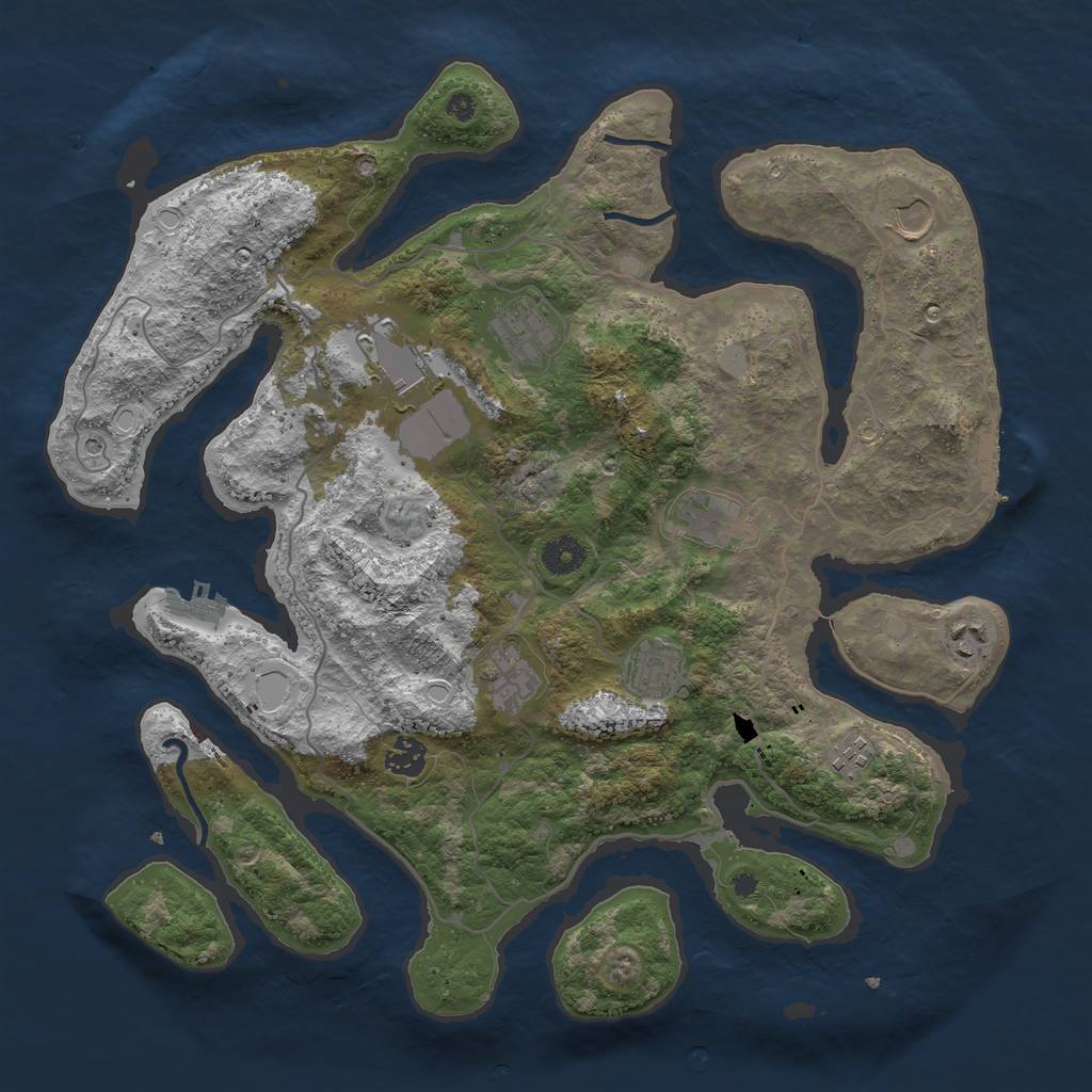 Rust Map: Procedural Map, Size: 4000, Seed: 181882, 17 Monuments