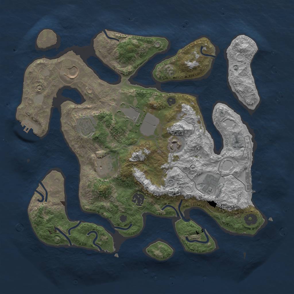 Rust Map: Procedural Map, Size: 3550, Seed: 184525, 15 Monuments