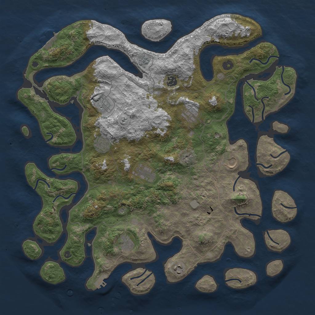 Rust Map: Procedural Map, Size: 4500, Seed: 2541297, 17 Monuments