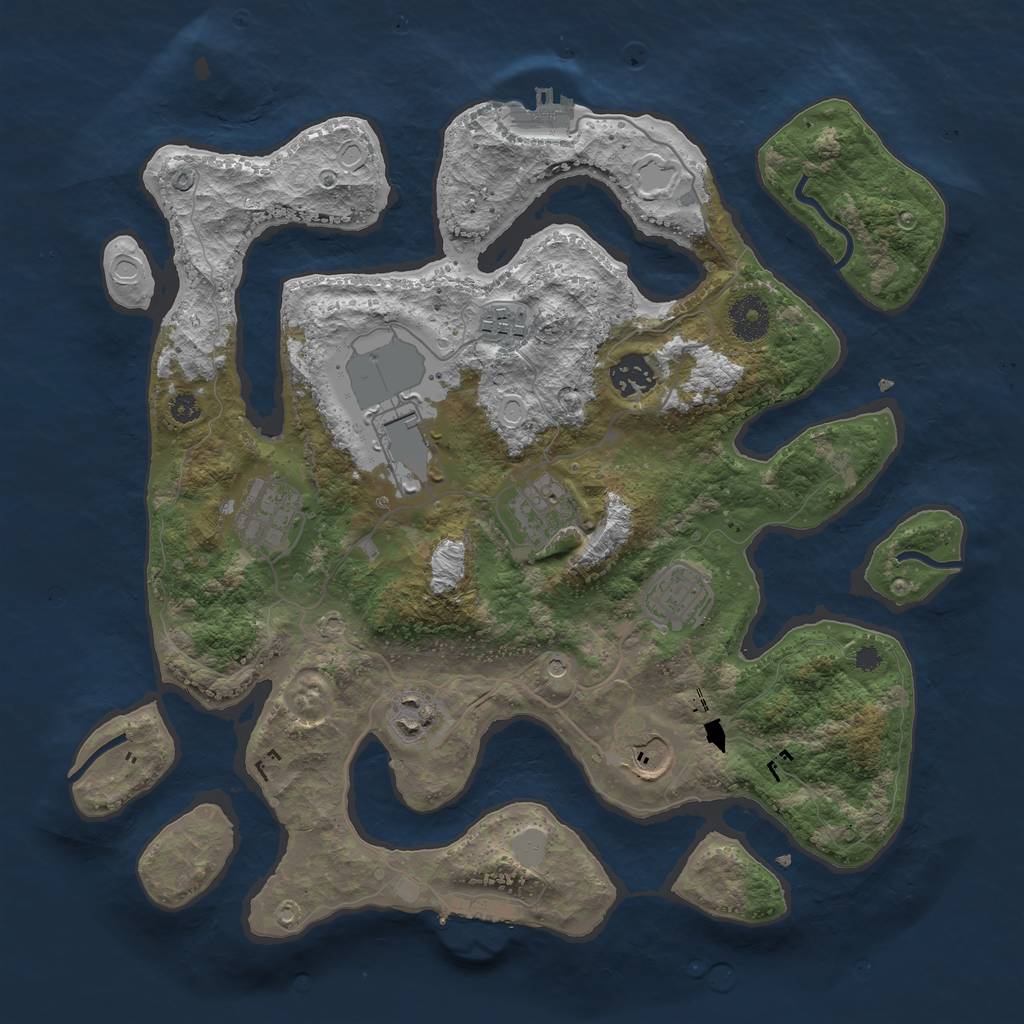Rust Map: Procedural Map, Size: 3550, Seed: 178890, 16 Monuments
