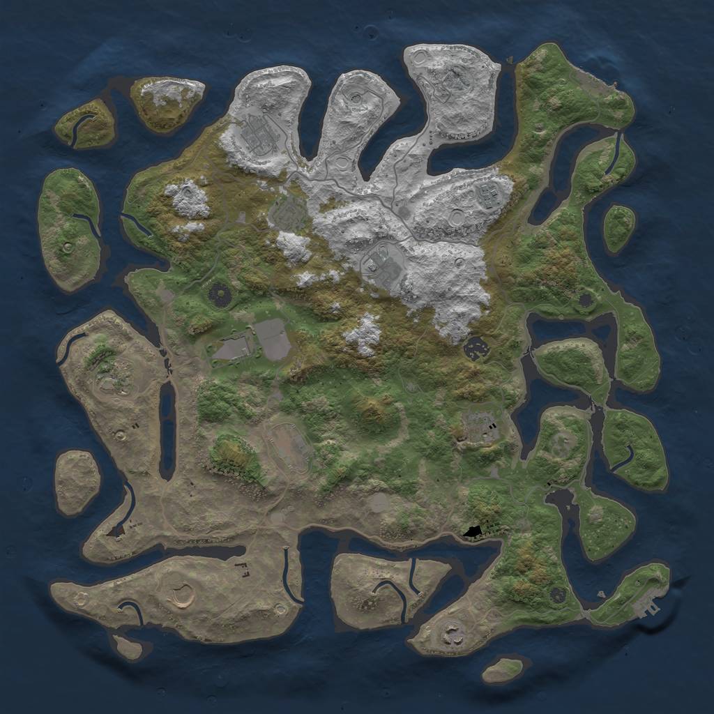 Rust Map: Procedural Map, Size: 4500, Seed: 3506110, 19 Monuments