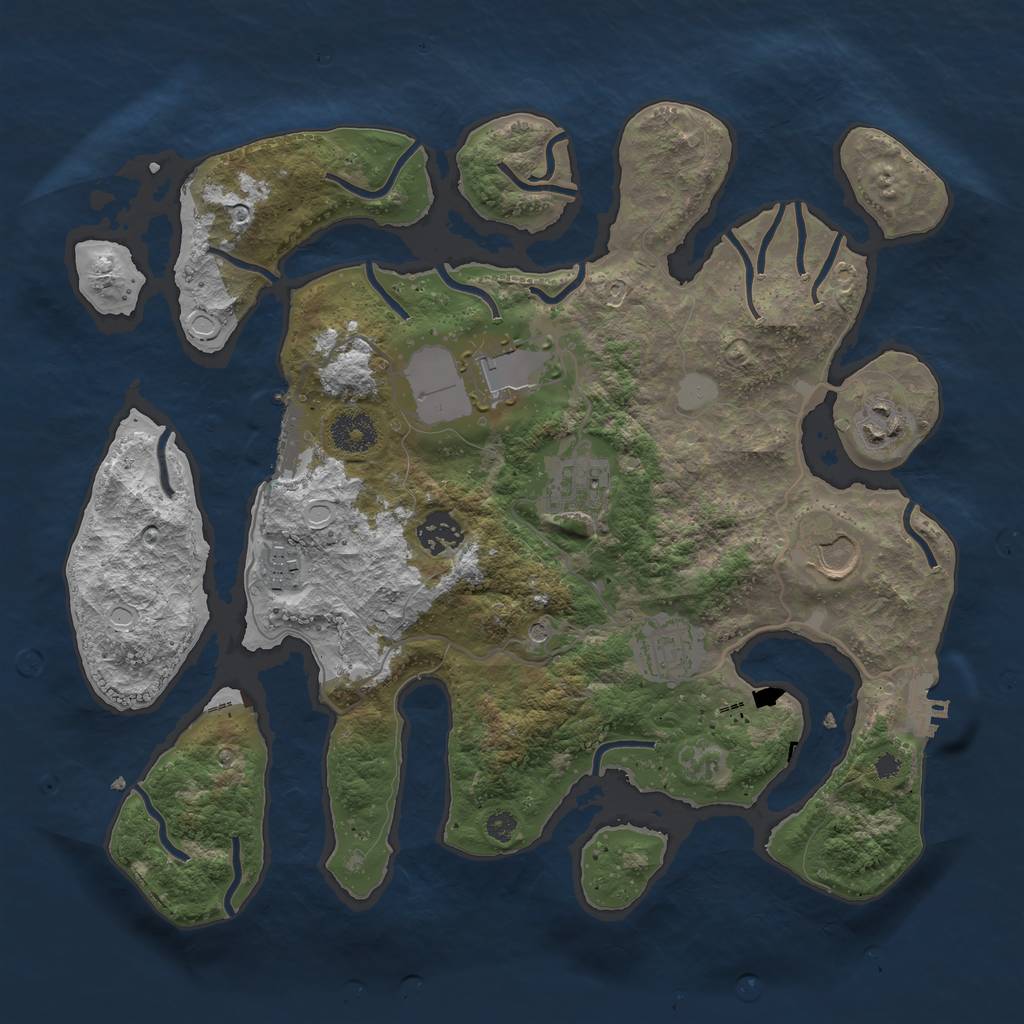 Rust Map: Procedural Map, Size: 3500, Seed: 315218688, 15 Monuments